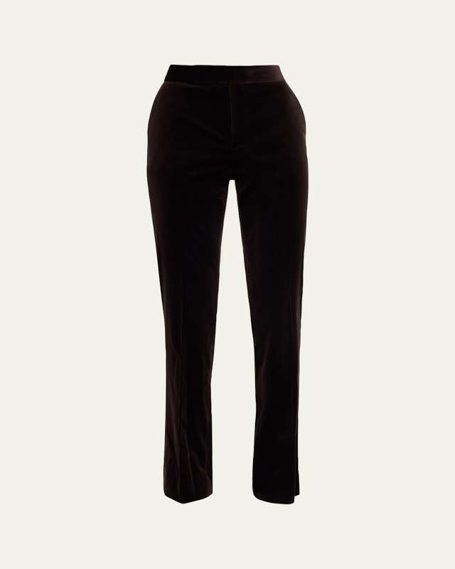 Seth Stretch Velvet Straight-Leg Pants